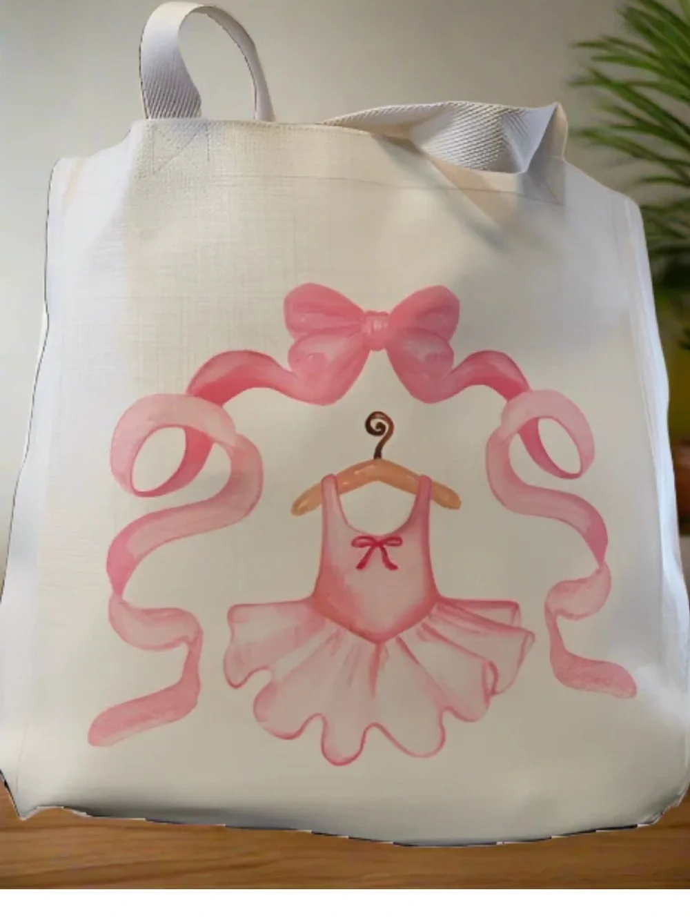 Pink Ballet Tutu Canvas Tote Bag